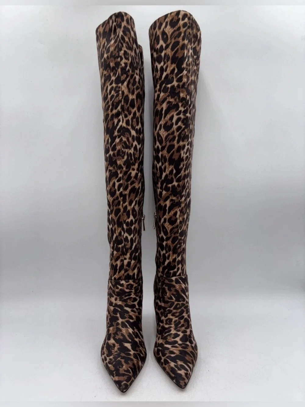Jessica Simpson Verity Knee High Boots Leopard Print Pointed Heel Women’s 8M